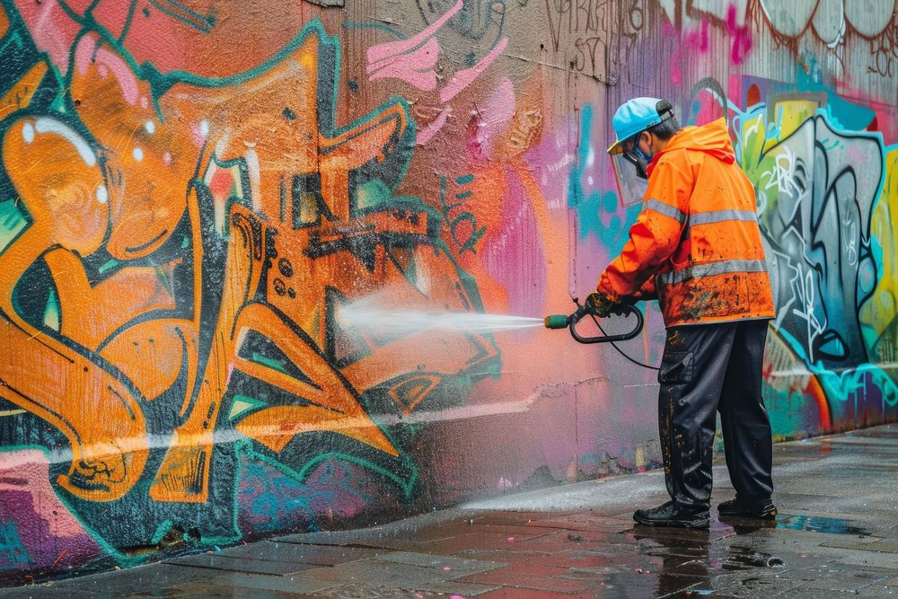 Nettoyage de graffitis à haute pression